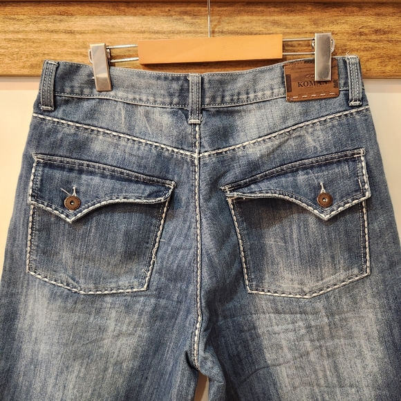 Vintage - Koman - Denim Shorts - Blue - White Stitching - Mens Size 34 -… - Picture 4 of 13